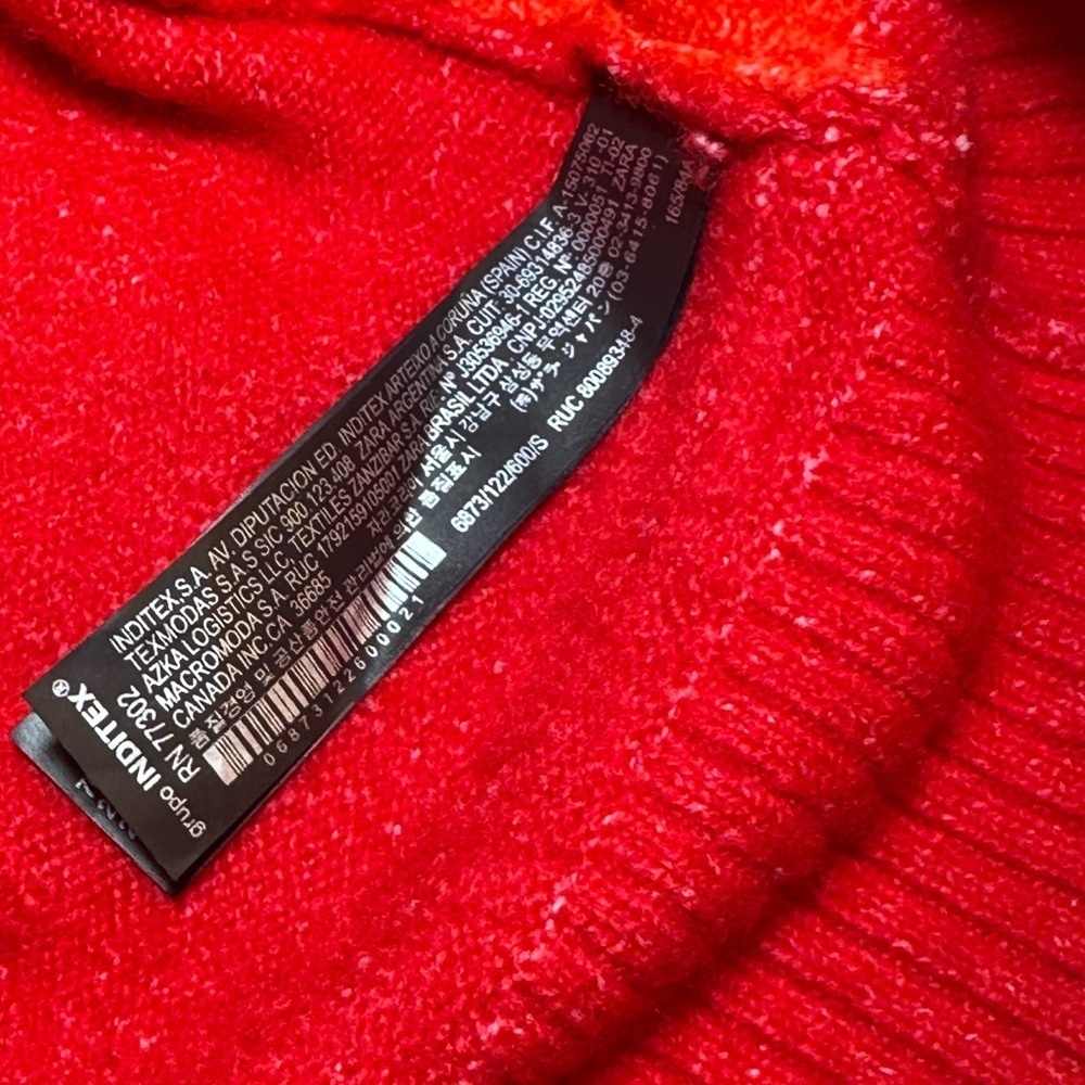 Zara Knit Red Sweater oversized # A1 - Picture 4 of 8